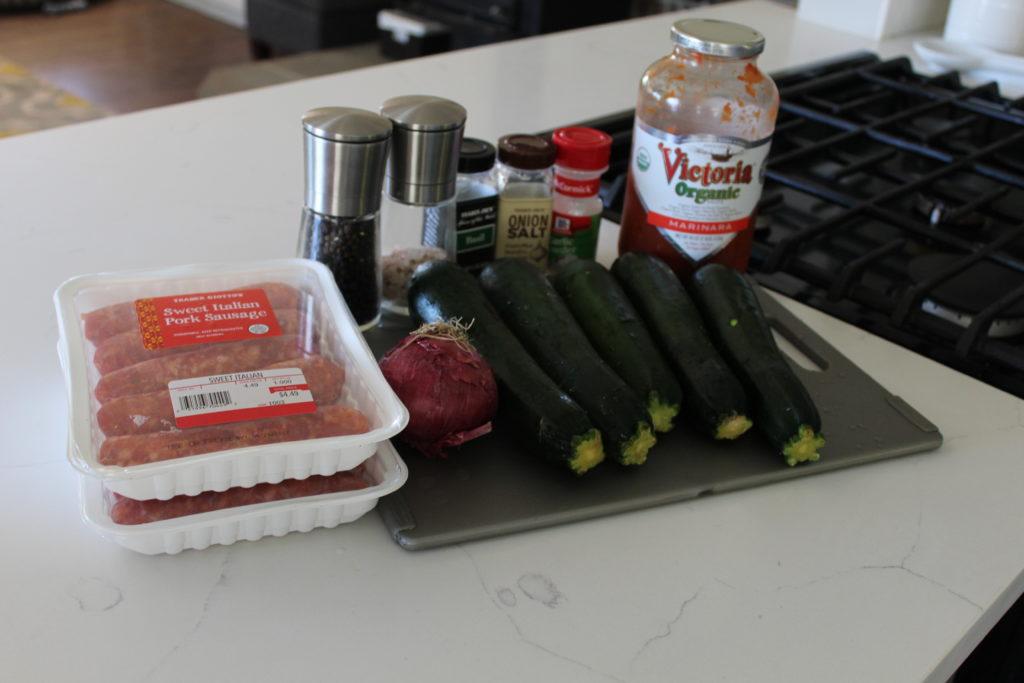 Italian Sausage Zucchini Boats