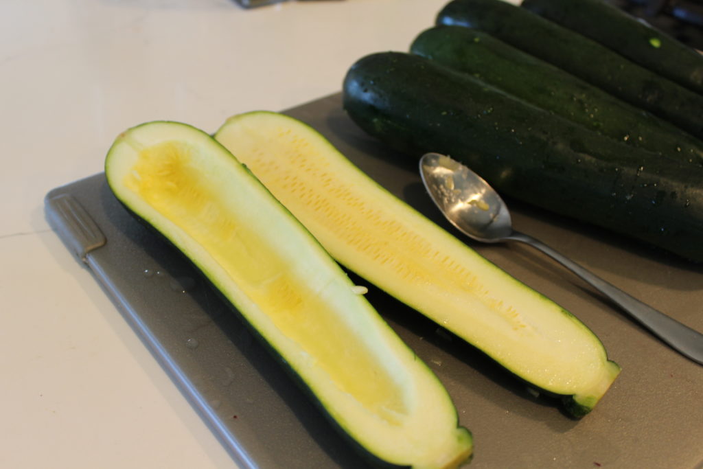 Italian Sausage Zucchini Boats