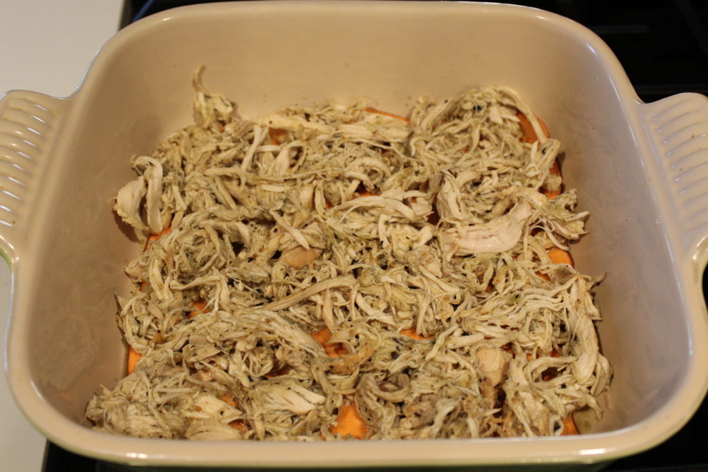 Green Chile Chicken Enchilada Stack