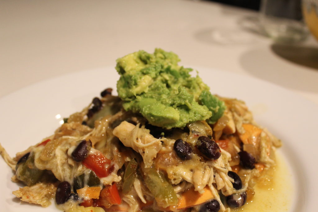 Green Chile Chicken Enchilada Stack