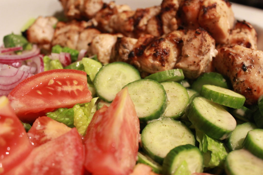 Mediterranean Chicken Kebab Salad