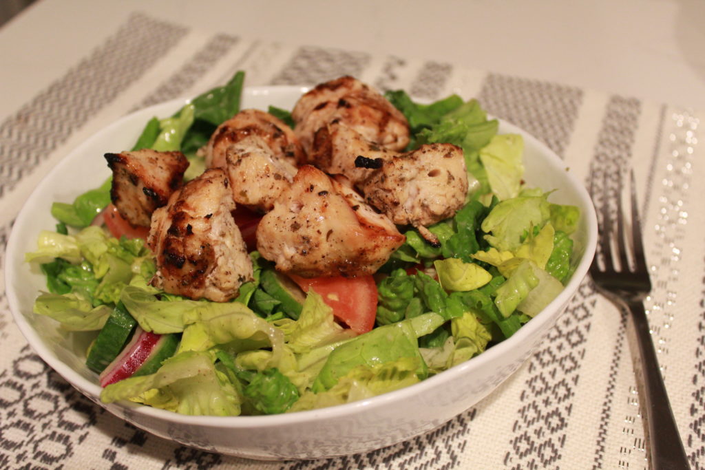 Mediterranean Chicken Kebab Salad