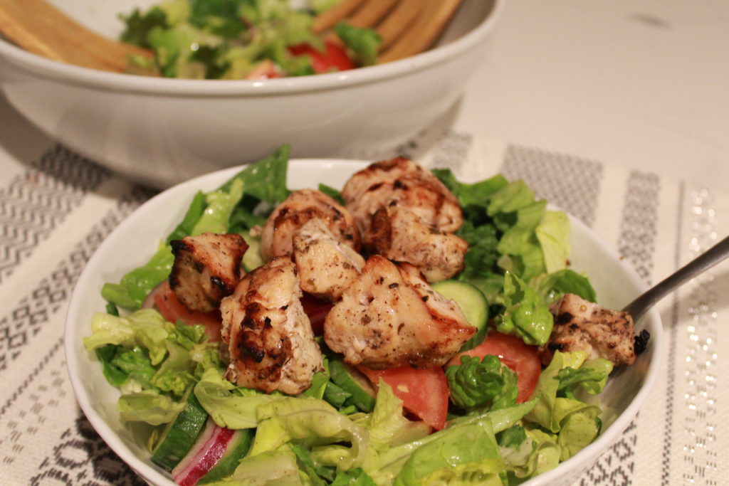 Mediterranean Chicken Kebab Salad
