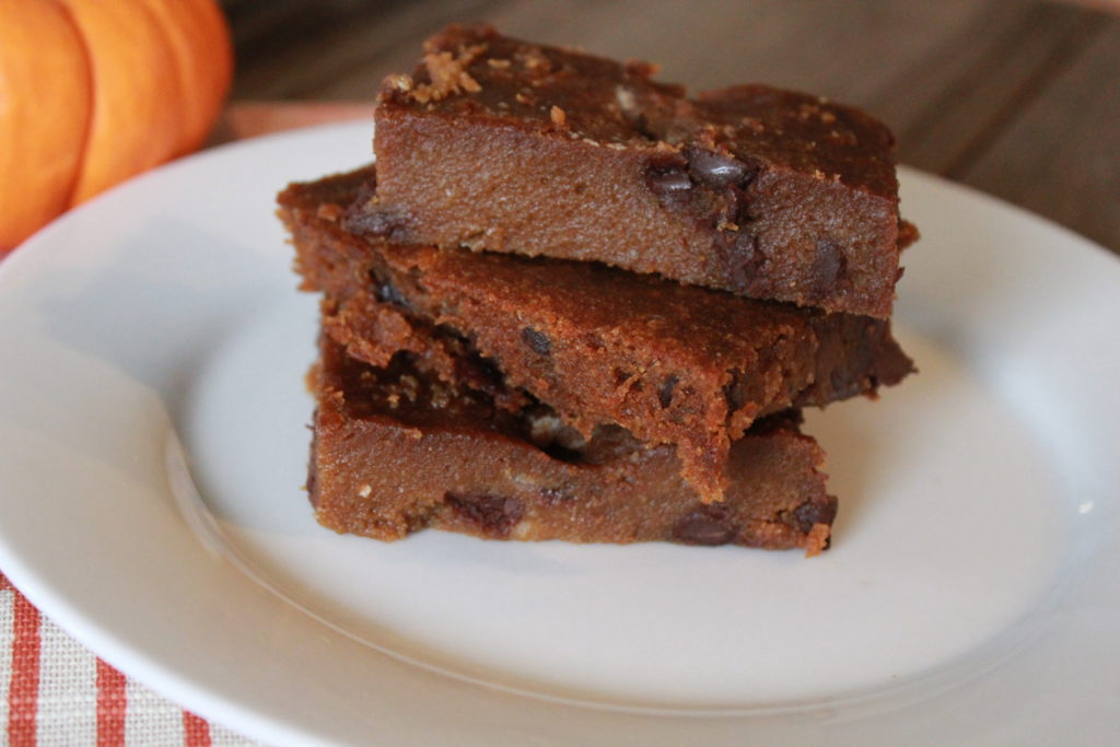 Gooey Chocolate Chip Pumpkin Bars