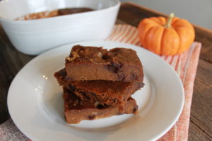 Gooey Chocolate Chip Pumpkin Bars