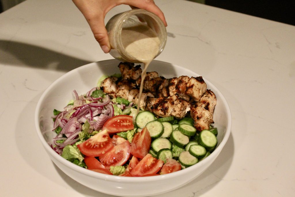 Mediterranean Chicken Kebab Salad