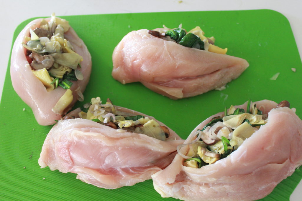 Mushroom and Artichoke Stuffed Chicken