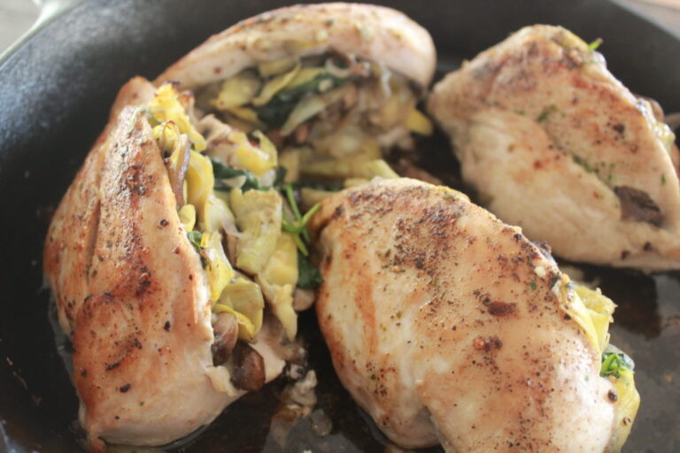 Mushroom and Artichoke Stuffed Chicken