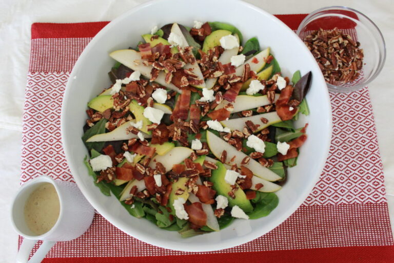 Holiday Pear Salad with Honey Dijon Dressing