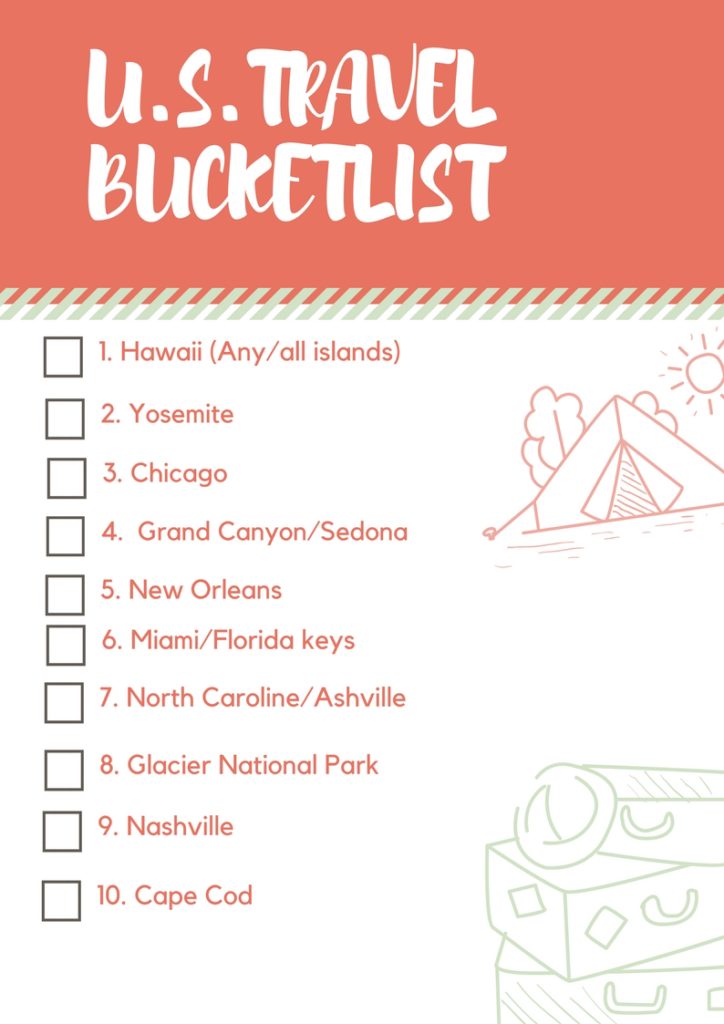 U.S. Travel Bucket List
