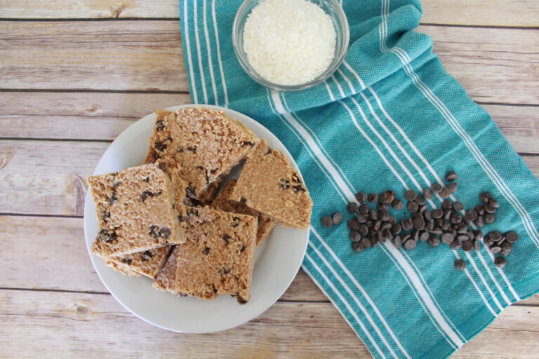 Almond Butter Chocolate Chip Coconut Bars