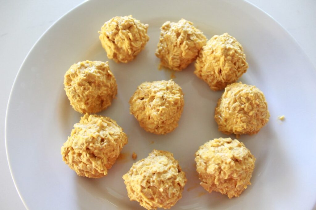No-Bake Peanut Butter Pumpkin Dog Treats