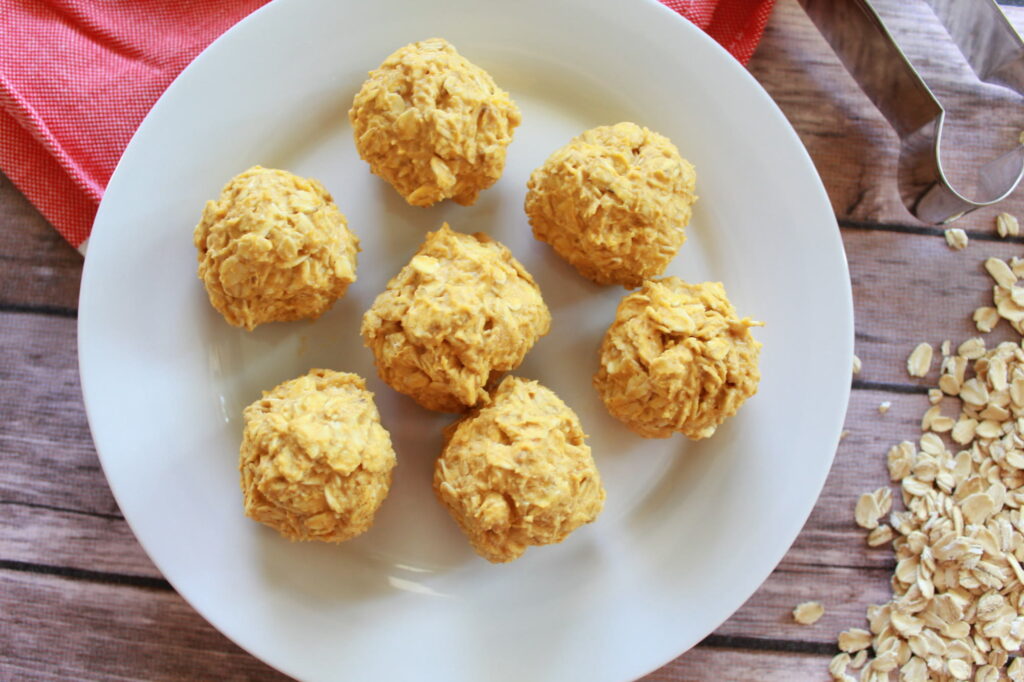 No-Bake Peanut Butter Pumpkin Dog Treats