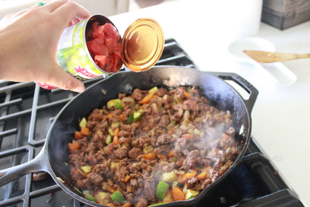 (Almost 5 Ingredient) Cauliflower Rice Taco Casserole