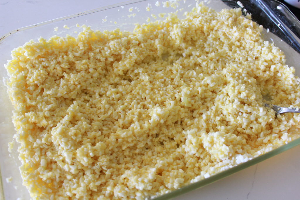 (Almost 5 Ingredient) Cauliflower Rice Taco Casserole