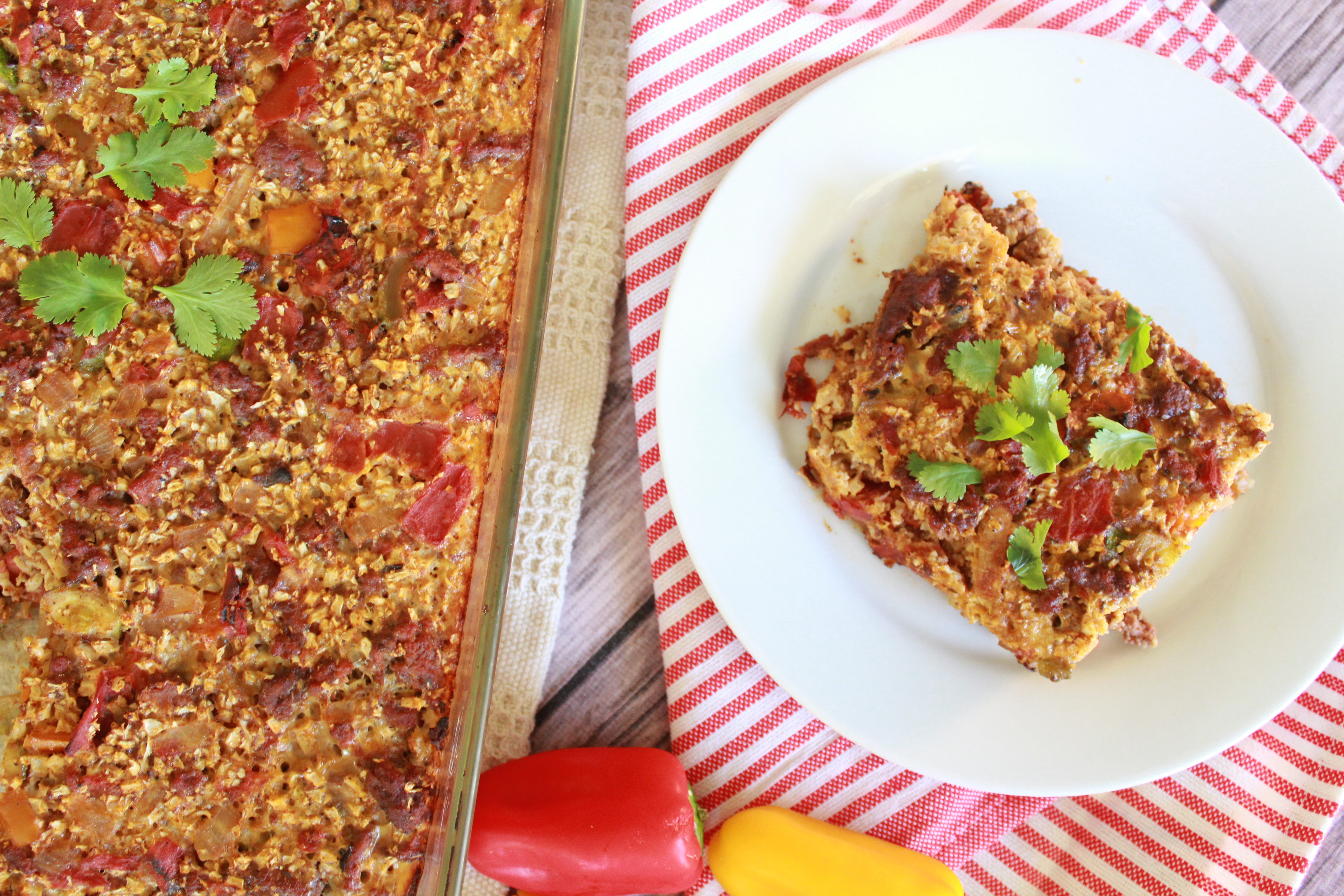 Almost 5 Ingredient Cauliflower Rice Taco Casserole