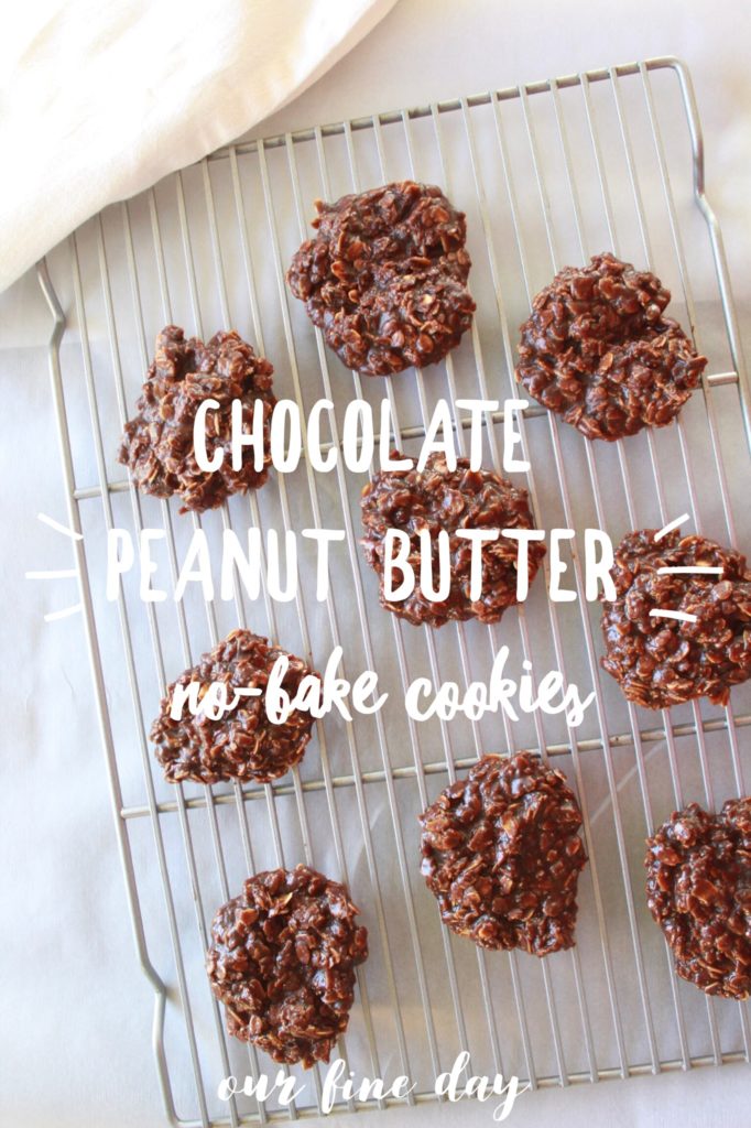 (Healthier) Chocolate Peanut Butter No Bake Cookies