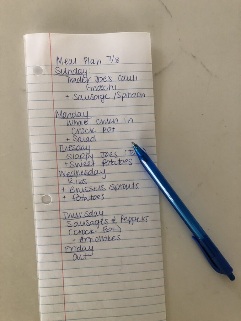 Meal Plan Monday 7/9