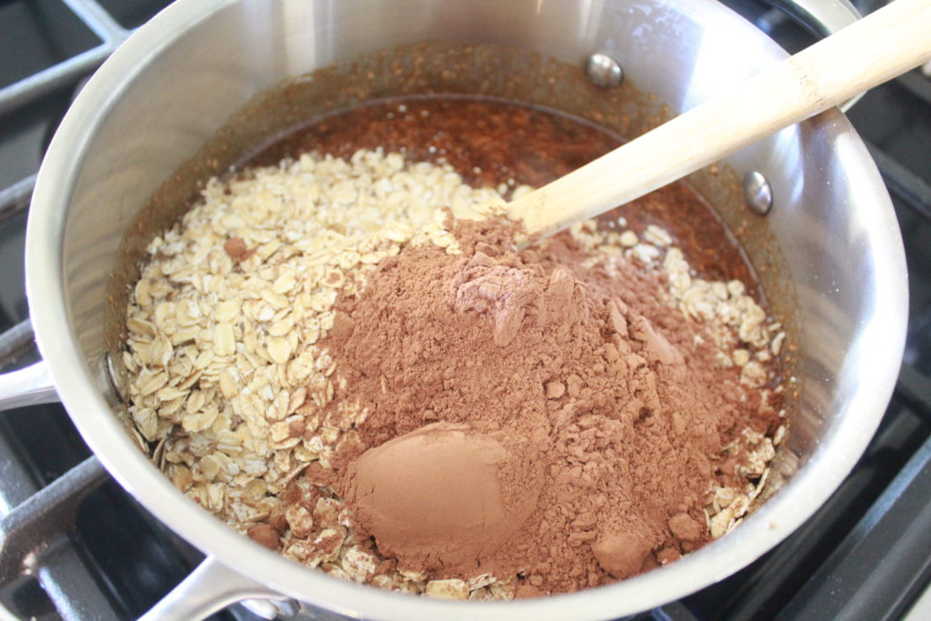(Healthier) Chocolate Peanut Butter No Bake Cookies